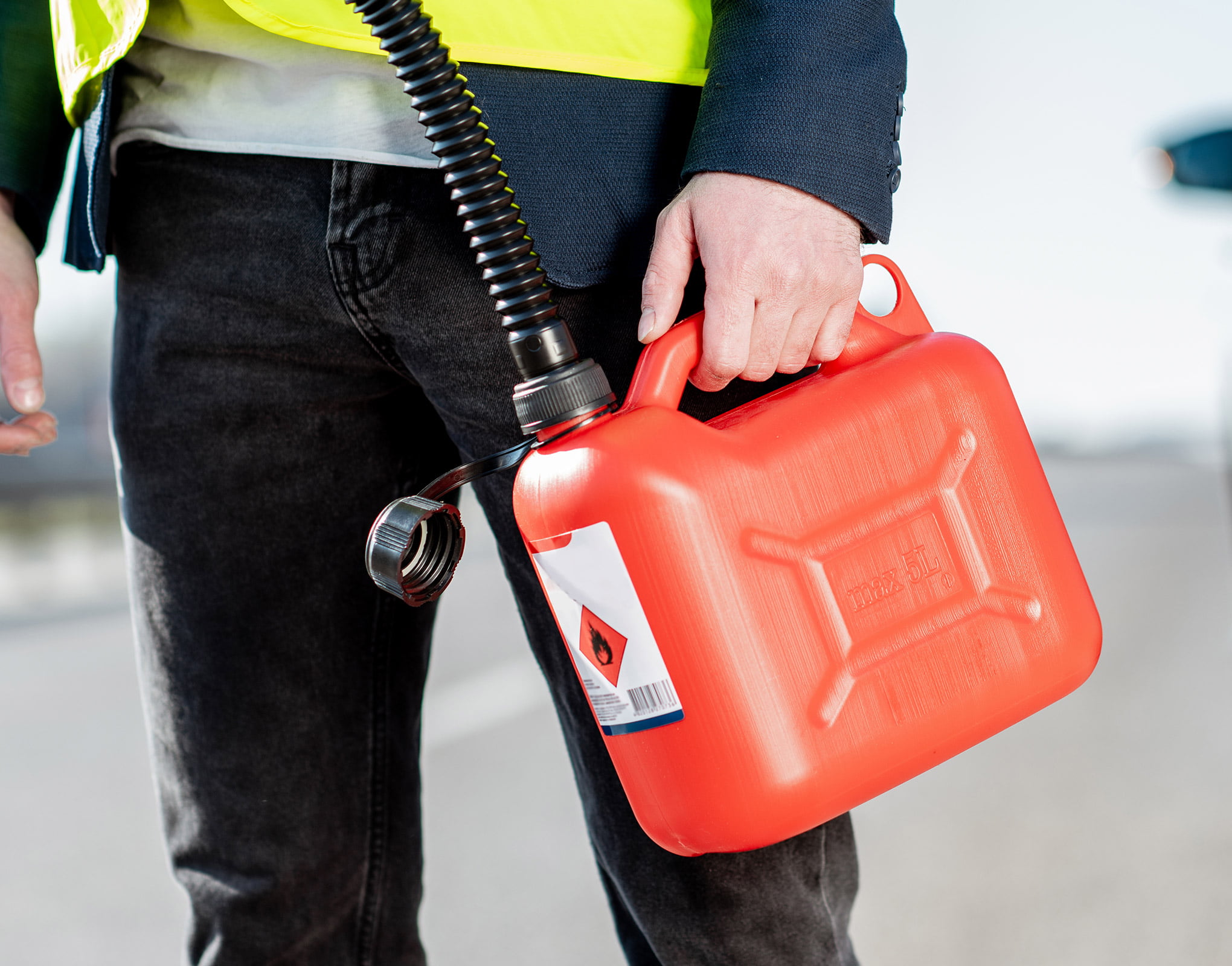 Man holding Fuel Canister