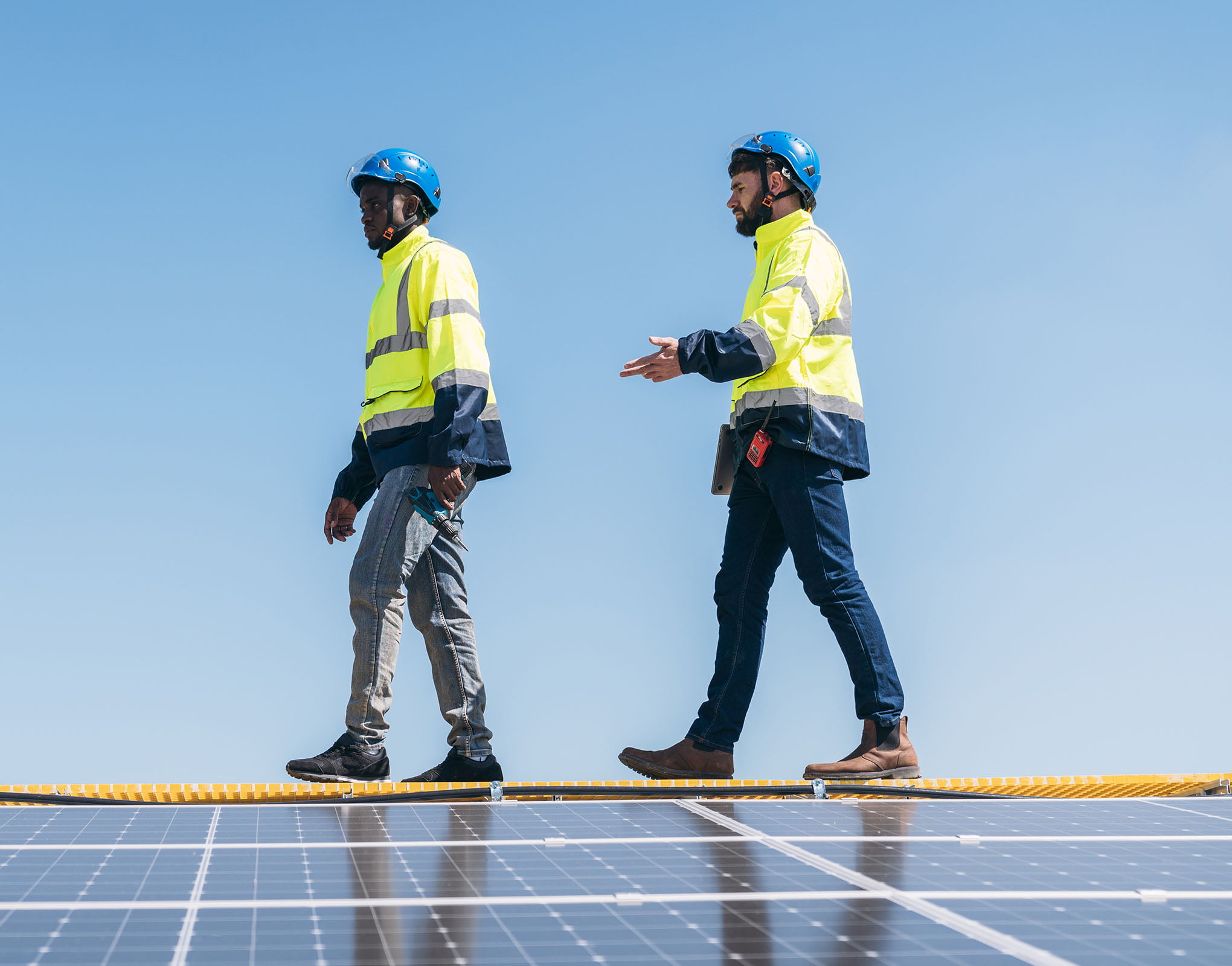 Management Checking Solar Panel Fitting