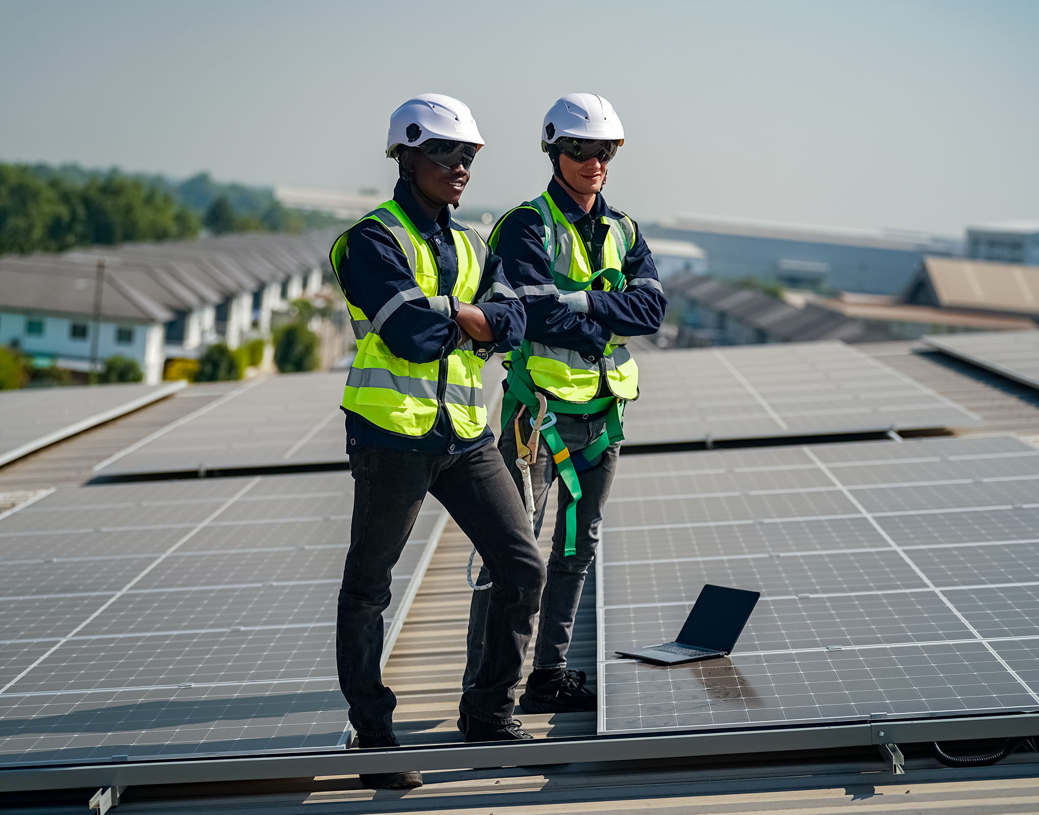 Engineers Installing Solar Panels