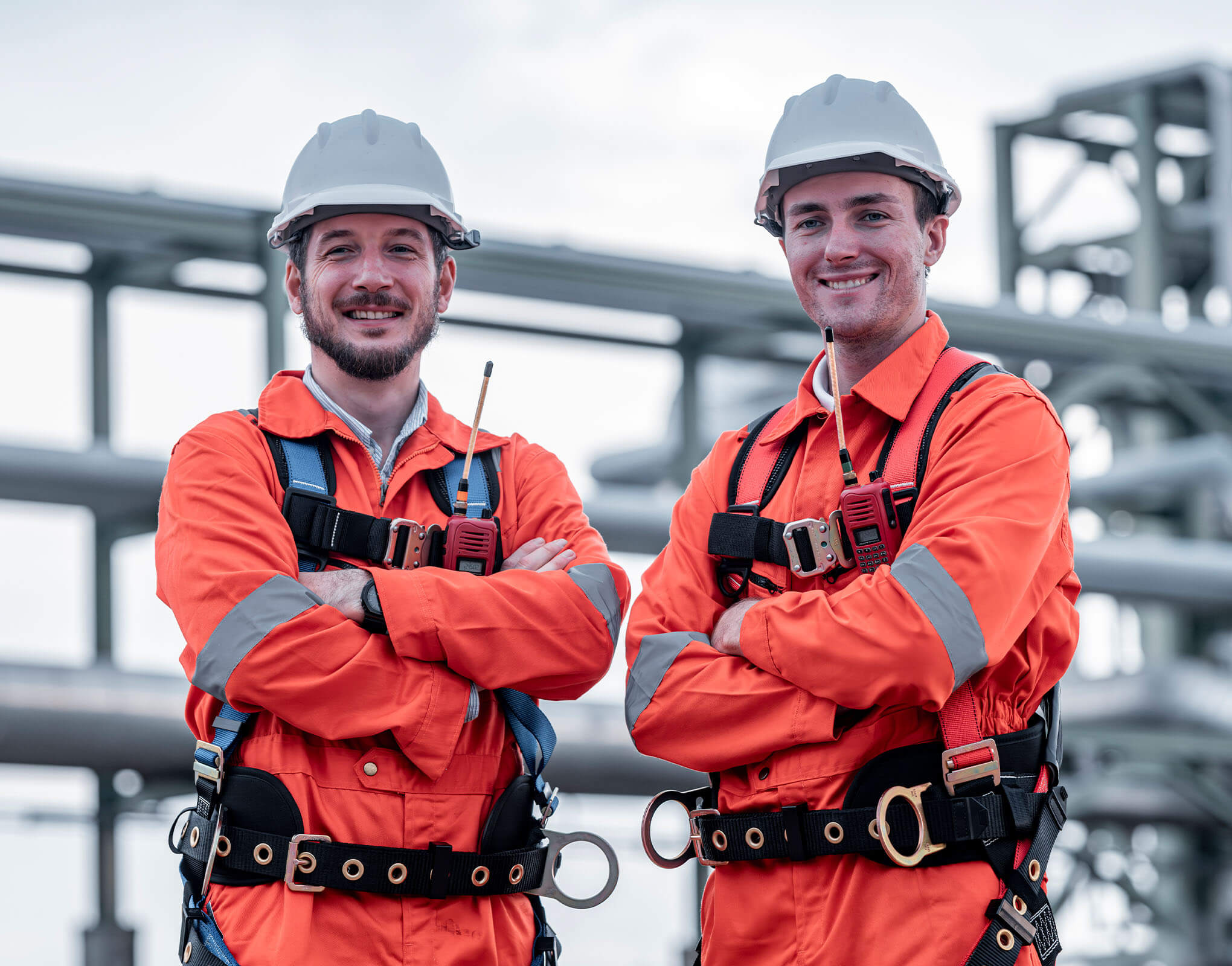 Engineers on site in Protective Equipment