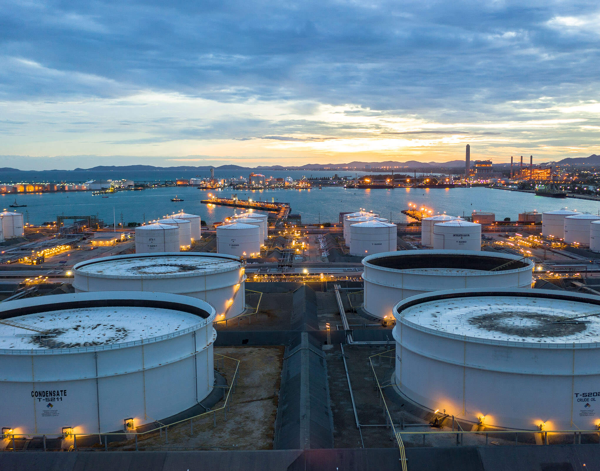 Aerial View of a Large Fuel Storage Facility