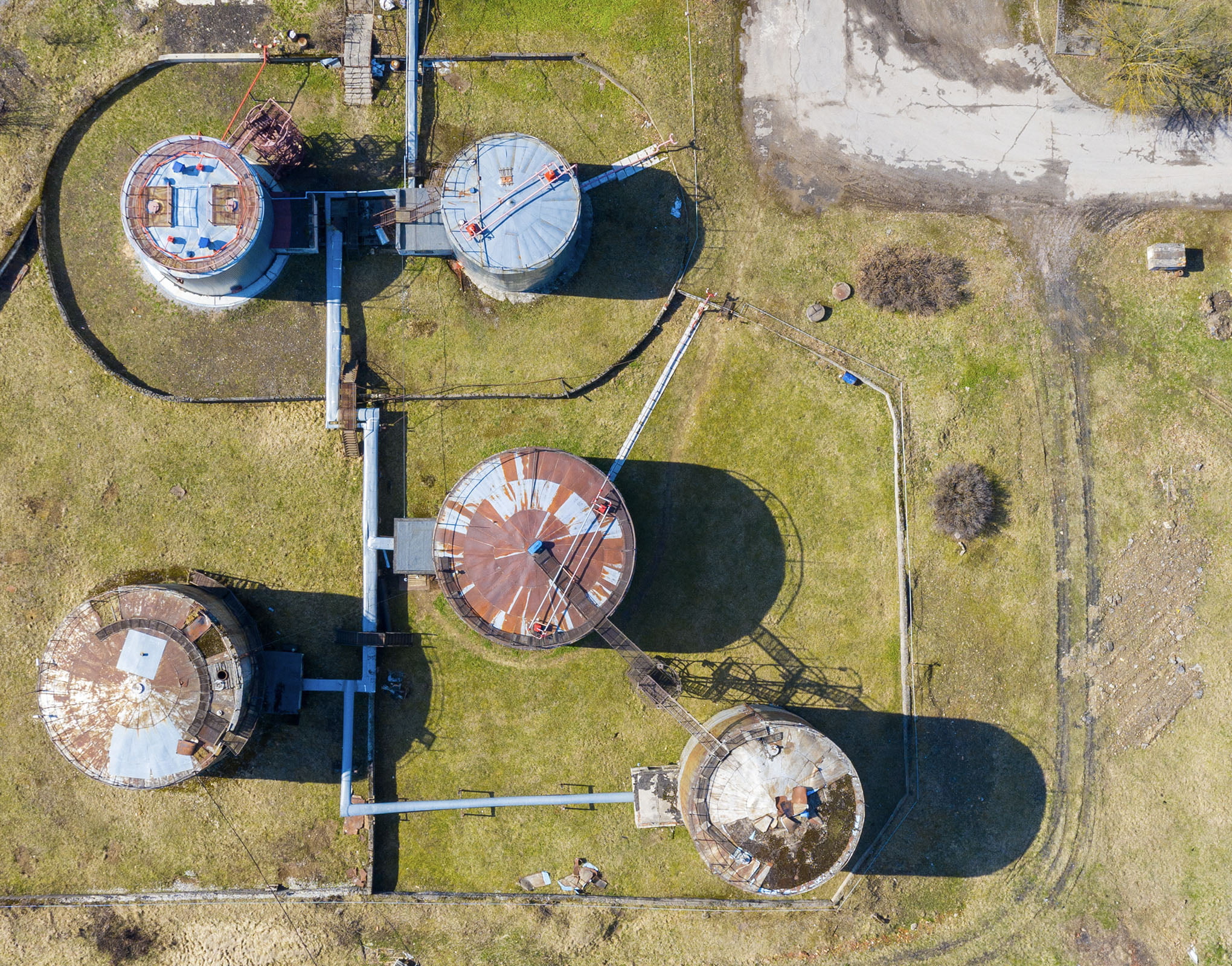 Aerial view of industrial fuel site