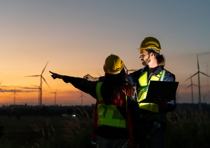 LCM Team Inspect Site at Night