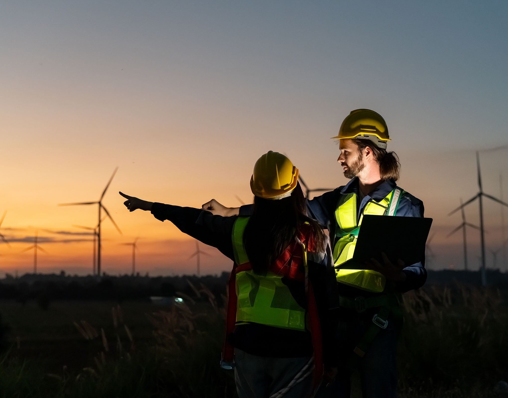 LCM Team Inspect Site at Night