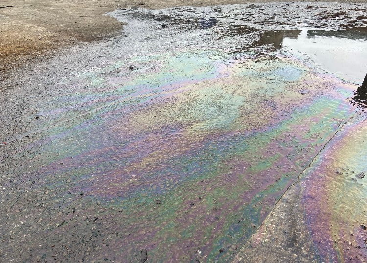 Oil Spill on Road